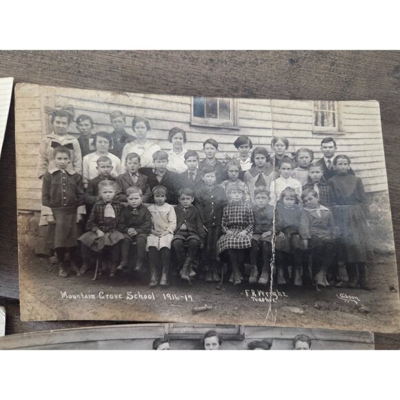 5 VTG Early 1900s School Group Photo Postcard Teachers & Students Sepia-Toned - Picture 4 of 13